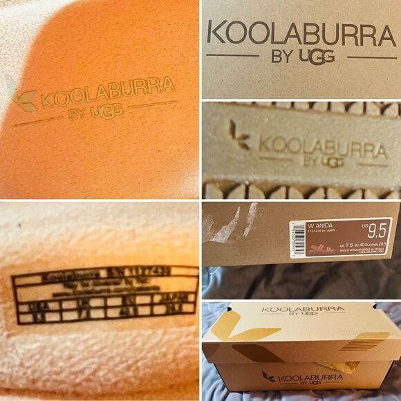 Koolaburra BY UGG ANIDA Puffy Quilted Faux Leather Slide Sandal Apricot 9.5 NIB - Picture 8 of 9